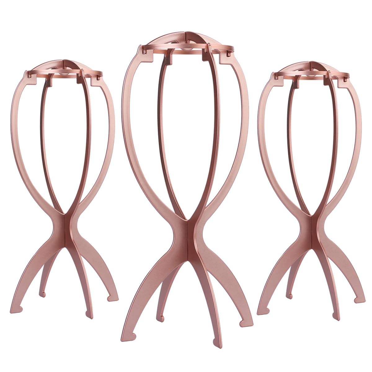 Dreamlover Wig Stand, Wig Head Stand, Wig Holder for Multiple Wigs, Black, 3 Pack