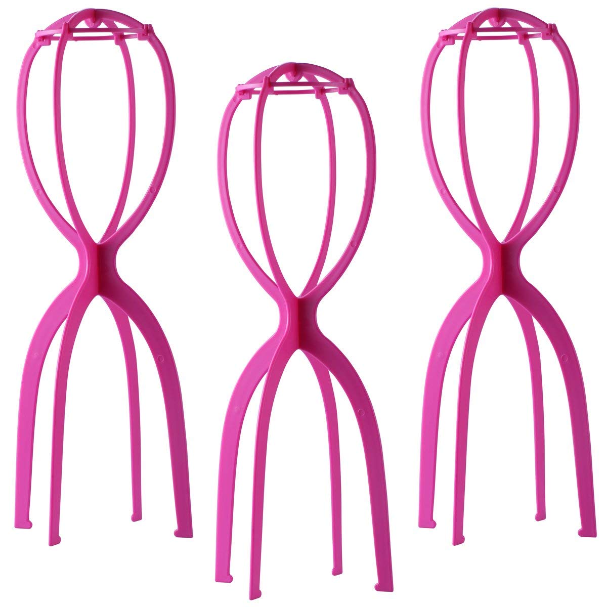 Dreamlover Wig Stand, Wig Head Stand, Wig Holder for Multiple Wigs, Black, 3 Pack