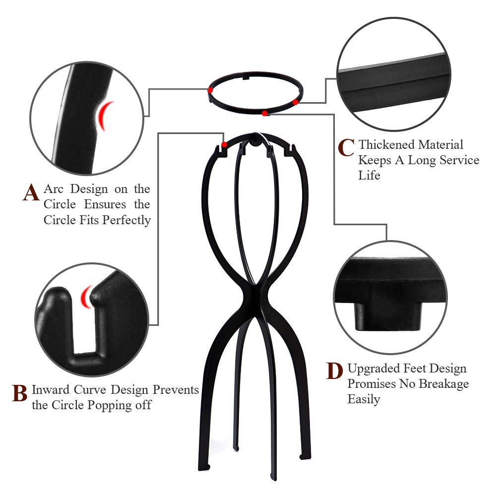 Dreamlover Wig Head Stand for Travel, 2 Packs