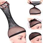 Dreamlover Black Wig Cap for Women Lace Front, Mesh Wig Cap for Long Hair, 2 Pieces