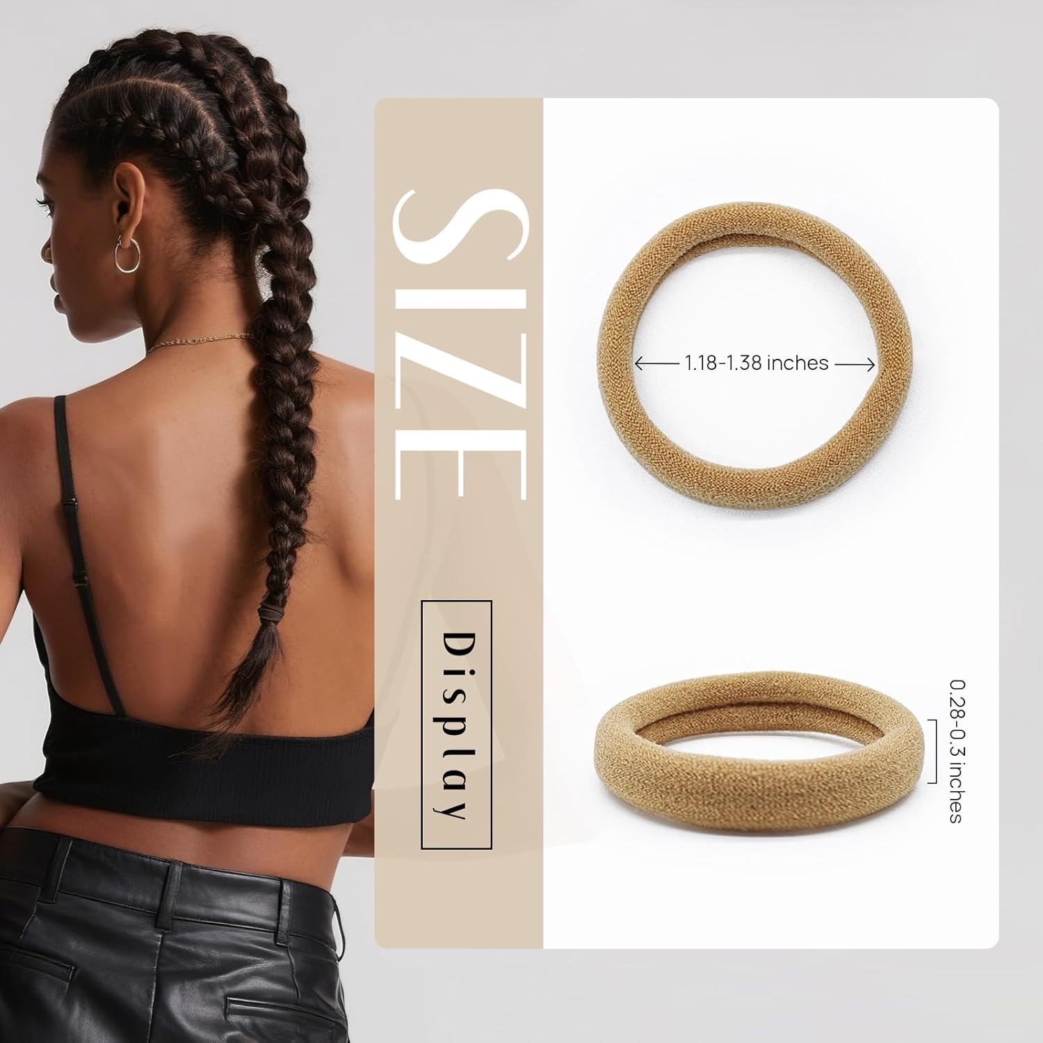 Dreamlover Seamless Hair Ties for Thick Hair, Stretchy, Durable Ponytail Holders, Ideal Gift for All Ages, Perfect for Gym or Home Use, Neutral Color, 50 Pieces