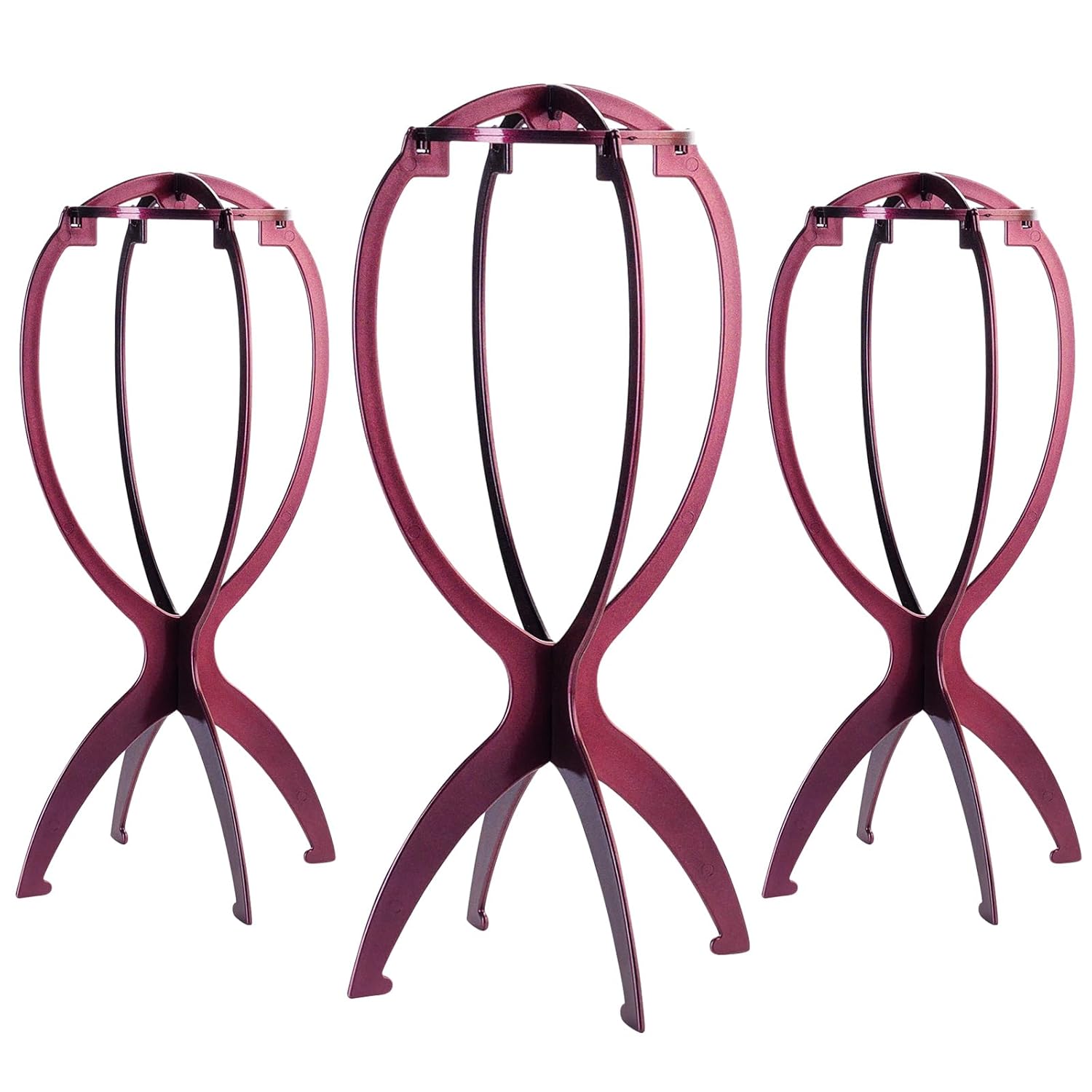 Dreamlover Wig Stand, Wig Head Stand, Wig Holder for Multiple Wigs, Black, 3 Pack