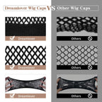 Dreamlover Black Wig Cap for Women Lace Front, Mesh Wig Cap for Long Hair, 2 Pieces