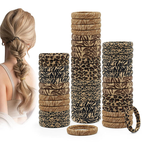Dreamlover Seamless Hair Ties for Thick Hair, Stretchy, Durable Ponytail Holders, Ideal Gift for All Ages, Perfect for Gym or Home Use, Neutral Color, 50 Pieces
