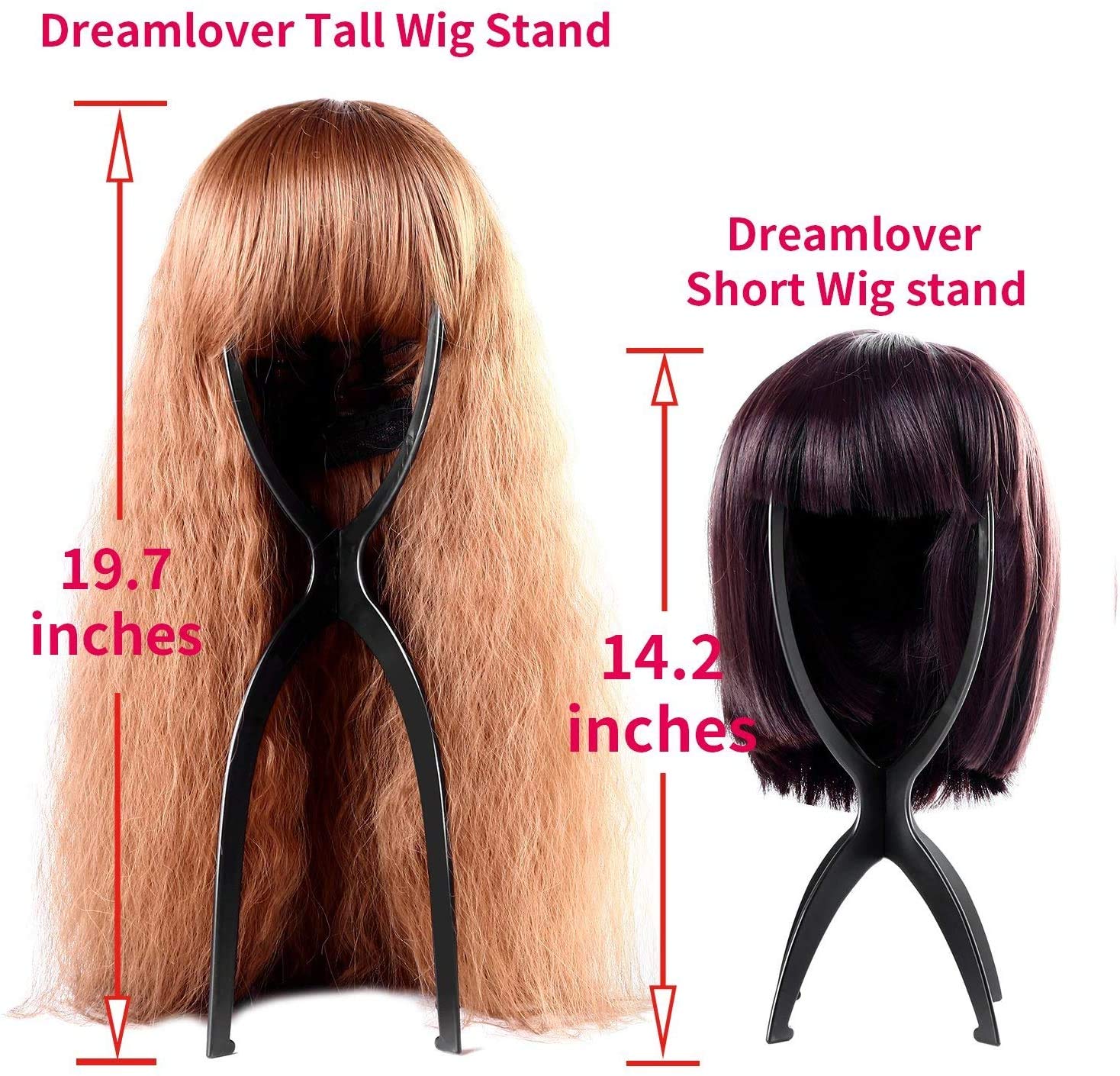 Dreamlover Wig Head Stand for Travel, 2 Packs